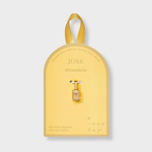 14K Gold Dipped Rectangle Birthstone Charm - A New Day™ - 1 of 2