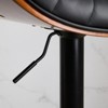 GDFStudio Agnes Faux Leather Upholstered Bentwood Swivel Adjustable Height Bar Stool - 4 of 4