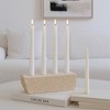 Live Edge Travertine Candle Holder - Simple 4-Taper Stone Candle Holder for Dining Table Centerpieces, Entryway, or Livng Room Decor - 3.25", Tan - 3 of 4