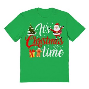 Rerun Island Men's Christmas Santa Tree Time Short Sleeve Graphic Cotton T-Shirt - 1 of 1