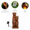 Teamson Home 28.7" 4-Tier Cascading Bowl Solar Powered Water Fountain for Outdoor Living Spaces, Terracotta - 3 of 4