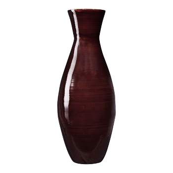 Hasting Home 20" Bamboo Vase, Sustainable Bamboo Decorative Classic Floor Vase