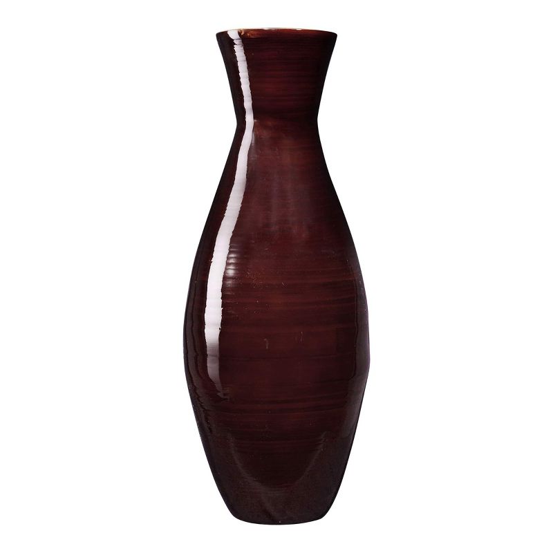 Hasting Home 20" Bamboo Vase, Sustainable Bamboo Decorative Classic Floor Vase, 1 of 8