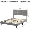 Bed Frame with Headboard, Modern Velvet Upholstered Bed Frame Queen Size, Wood Slat Support, No Box Spring Needed, Easy Assembly - 2 of 4