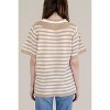 Women's Striped Short Sleeve Collar Knit Top - Things Between - 3 of 3
