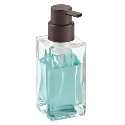 Mdesign Plastic Kitchen Sink Countertop Hand Soap Dispenser - Clear/bronze  : Target