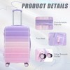 MOEPISY 3 pcs/set in PC Spinner Wheel Luggage, Carry on Suitcase, With Gradient Color and Combination Lock(Pink+Purple) - 3 of 4