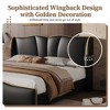 Queen Size Upholstered Platform Bed with Wingback Headboard and Footboard for Bedroom or Apartment - 4 of 4
