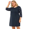 Agnes Orinda Women's Plus Size Cute Floral 3/4 Sleeve Floral Print Nightgowns - 2 of 4