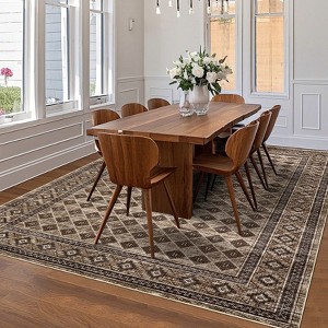 Farmhouse Doormat Washable Non Slip Low Pile Non Shedding Braided Print Accent Rug Bath Mat for Entryway Kitchen,Multiple Sizes - 1 of 4