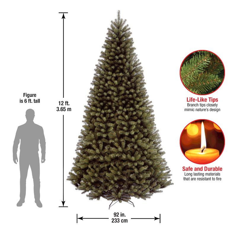 National Tree Company 12 ft Artificial Giant Christmas Tree, Green, North Valley Spruce, Includes Stand, 5 of 8