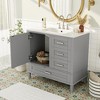 Whisen 36 in. Bathroom Storage Cabinet Bathroom Vanity with Ceramic Sink, Soft Close Door and 3 Drawers - 2 of 4