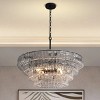 36" 6-Lights Luxury Large Tiered Round Smoke Glass Gold Chandelier - 3 of 4