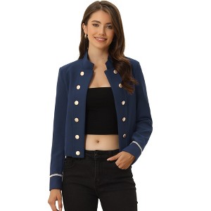 INSPIRE CHIC Women's Vintage Steampunk Open Front Button Decor Casual Jacket - 1 of 4