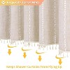 LunaLulinlk Linen Cotton Shower Curtain with Tassel - 4 of 4