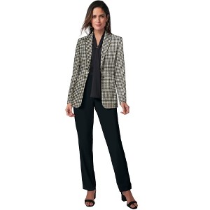 Jessica London 2-Piece Stretch Crepe Single-Breasted Pantsuit - 1 of 4