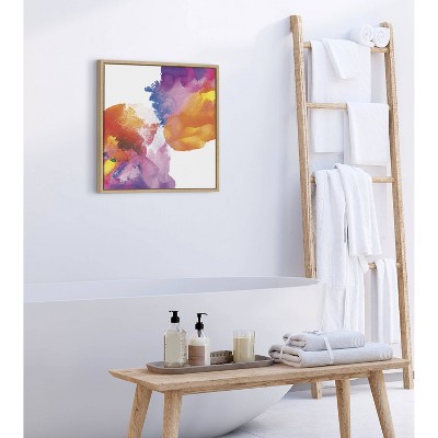 Colorful Abstract Canvas Print for Kids with Natural Frame