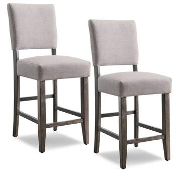 Set of 2 Counter Height Barstools Gray - Leick Home