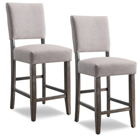 Set Of 2 Counter Height Barstools Gray, Counter Height Bar Stools Without Back