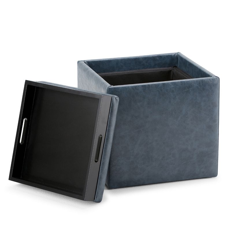 17" Townsend Cube Storage Ottoman with Tray - WyndenHall, 4 of 11