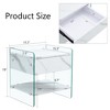 FONTOI End Table with Drawer, Side Table with Tempered Glass, Coffee Table for Living Room, White, 15.5"*19"*17.7" - 3 of 4