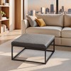 Ottoman Bench, Large Ottoman, Ottoman Coffee Table, Leather Footstool, Reversible Top, Padded Seat, Max. Load 660 lb - 2 of 4