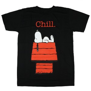 Seven Times Six Peanuts Snoopy T-Shirt Men's Chill Period Short Sleeve Tee Black - 1 of 3