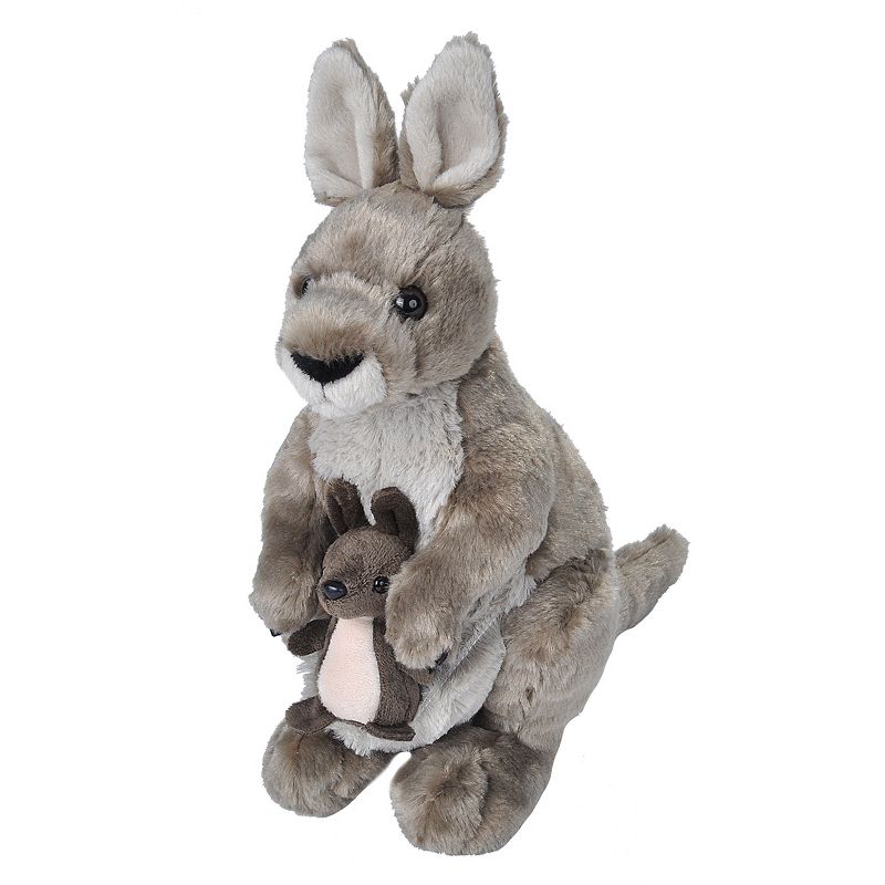 Wild Republic 12-Inch Brown Plush Kangaroo with Joey