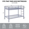 INFURNIC Beds Metal Twin Over Twin Bunk Bed Low Profile Frame with Built-in Ladder and High Guardrails for Kids Teens, Grey, 77.56"*41.34"*61.81" - 3 of 4