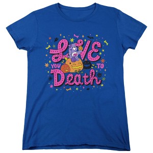 Women's Care Bears Halloween Love You To Death With Harmony Bear T-Shirt - 1 of 4