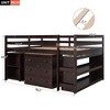 PAGED Simple Wooden Low Loft Bed Bunk Bed with Movable Desk, Twin Size Bed Frame with Storage, Ladder and Guardrail for Kids, Teens - 4 of 4
