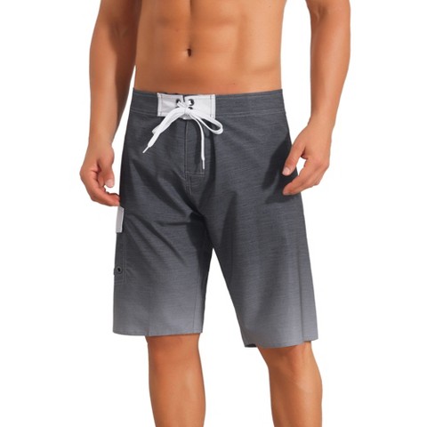 INSPIRE CHIC Men's Summer Colorblock Drawstring Side Pocket Long Board Shorts 36 Dark Gray