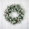 Northlight 36" Unlit Flocked Angel Pine with Pine Cones Artificial Christmas Wreath - 4 of 4