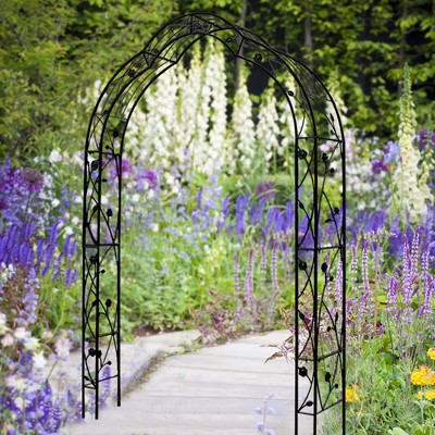 NicBex Metal Garden Trellis, Arch Rust-Proof Garden Trellis Netting Rose Decoration Grape Trellis for Climbing Plants