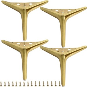 Aoibox 6 Inch Brushed Gold Metal Furniture Legs Set of 4 Modern Replacement for Sofa Chair Cabinet TV Stand DIY - 1 of 4