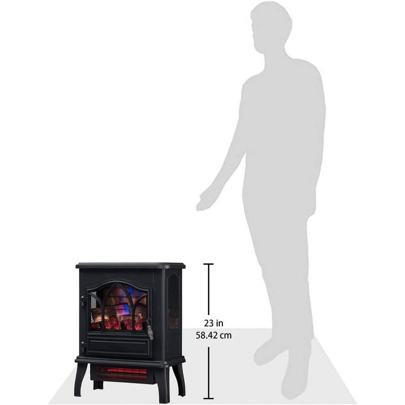 Duraflame 3D Black Infrared Electric Fireplace Stove - DFI-470-04., 5 of 11