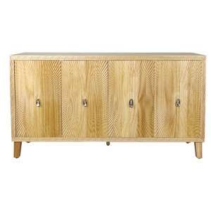 TIRAMISUBEST Vintage 4 Door Storage Cabinet, Carved Scatter Pattern Dining Sideboard, Large Buffet with Adjustable Shelves - 1 of 4
