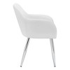 Monarch Specialties Dining Chair Set Of 2 Side Upholstered Kitchen Dining Room Pu Leather Look Metal White Chrome Contemporary Modern - 2 of 4