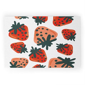 Oris Eddu Strawberry Lush II Looped Vinyl Welcome Mat - Society6 - 1 of 2