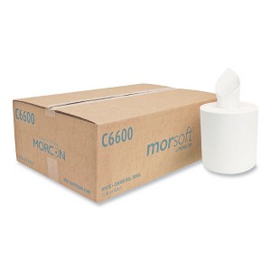 Morcon Tissue Morsoft Center-Pull Roll Towels, 2-Ply, 6.9" dia, White, 600 Sheets / Roll, 6 Rolls / Carton - 1 of 4