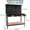 48" Heavy-Duty Workbench with Power Outlets & Pegboard, Steel Work Table with 2 Drawers and Undershelf for Garage, DIY, Woodworking, Auto Repairs - 4 of 4