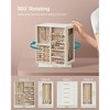 Rotating Jewelry Box, Jewelry Organizer, 5-Drawer Jewelry Storage Case with Glass Window, Vertical Design, Open and Spacious, White - 3 of 4