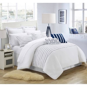 Chic Home Design Queen 9pc Karlston Bed In A Bag Comforter Set White