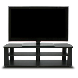 Furinno Mid-century 3-Tier Entertainment Center TV Stand for TVs up to 45" Black - 1 of 4