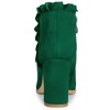 Perphy Women's Ruffle Round Toe Zippered Chunky High Heel Ankle Boots - 4 of 4