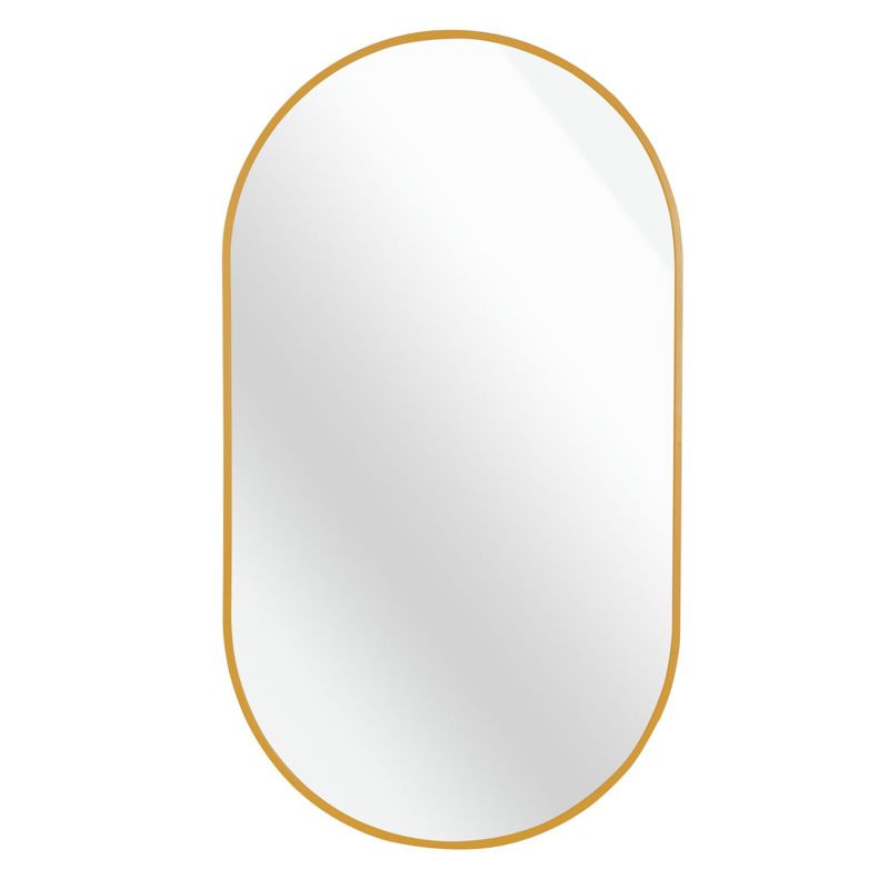 Serio 20"x 28" Modern Oval/Pill Shaped Wall Mount Mirror,Horizontal/Vertical Hanging Aluminum Alloy Frame Mirror-The Pop Home, 5 of 7