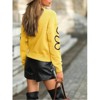 Women's Floral Jacquard Sweater - Fashion Round Neck Long Sleeve Knit Top for Casual Wear - 3 of 3