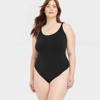 Women's Seamless V-Neck Bodysuit - Colsie Black L 1 ct