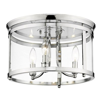 Golden Lighting Payton 3-light Flush Mount In Chrome With Clear Glass ...