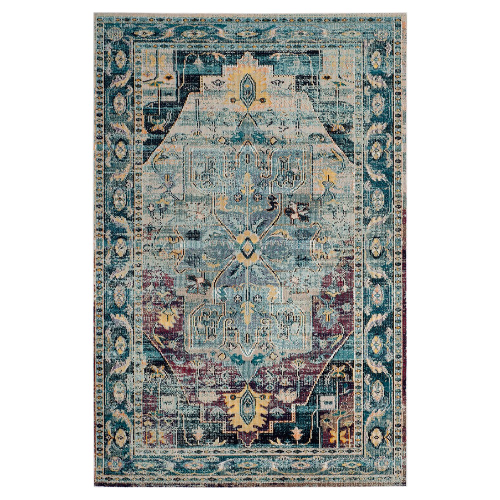 Teal/Purple Medallion Loomed Area Rug 9'X12' - Safavieh